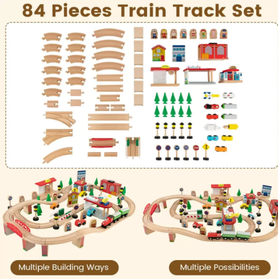 Shop Baby Direct Rever Bebe Wooden Train Railway Activity Table Set