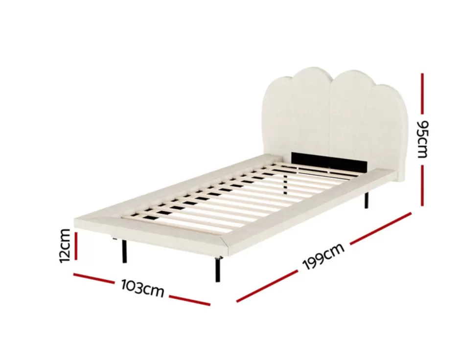 New Baby Direct Rever Living Bed Frame Single Size Vanilla Boucle Beige SASA