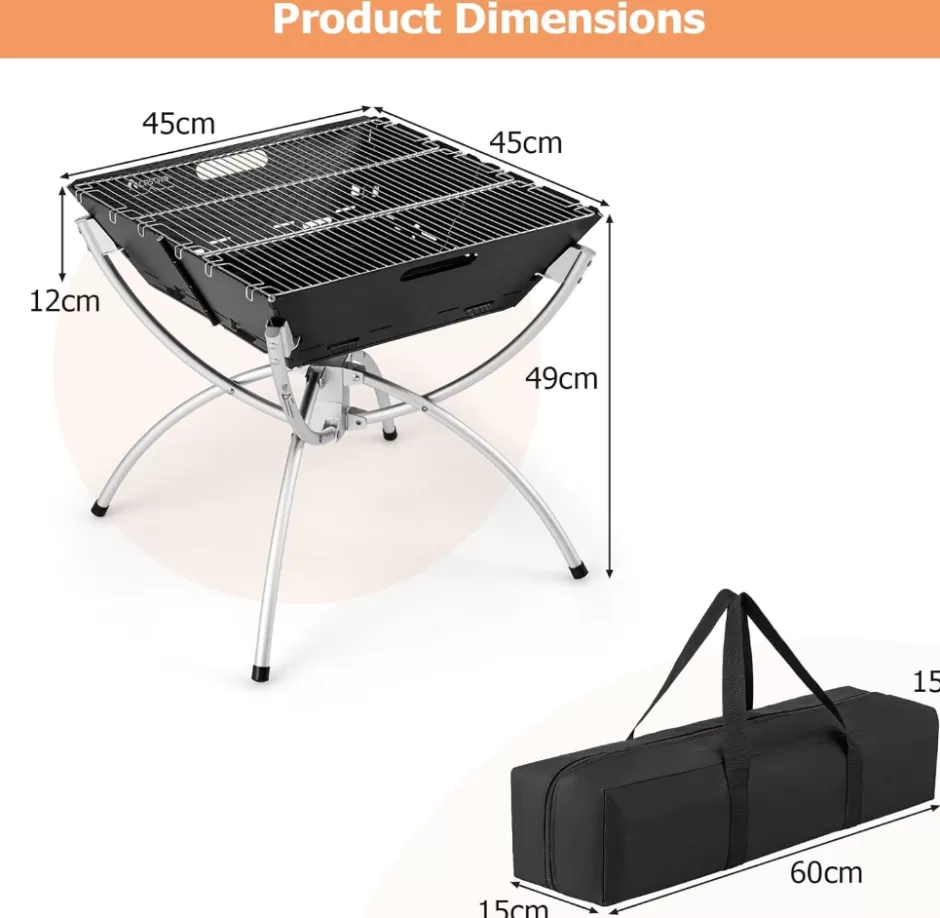 Shop Baby Direct Rever Living Camping Campfire BBQ Grill, 3-in-1 Portable Firewood Charcoal Fire Pit