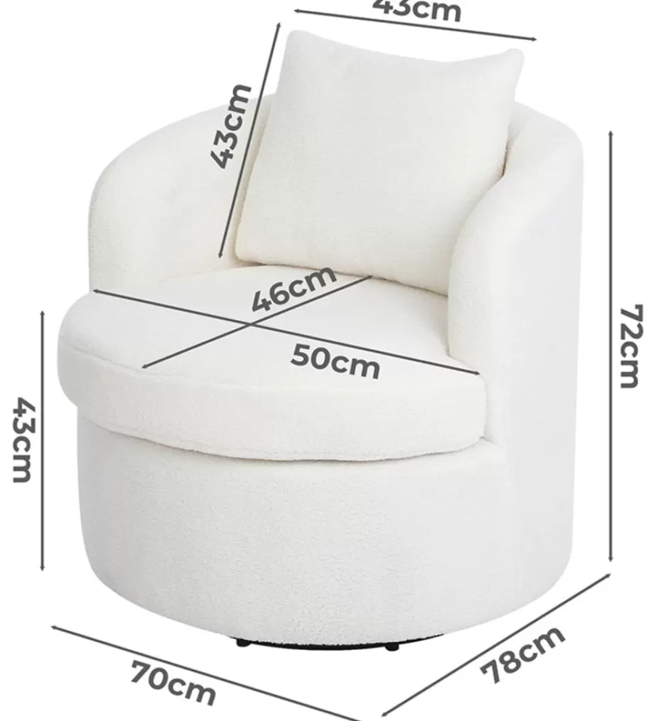 Shop Baby Direct Rever Living Luxo Swivel Chair in Vanilla Boucle