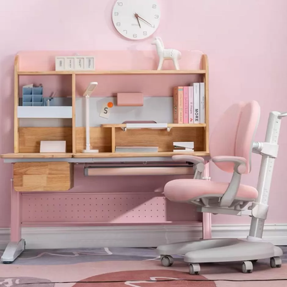 Best Sale Baby Direct Solid Rubber Wood Height Adjustable Children Kids Ergonomic Blue Study Desk Only 120cm AU