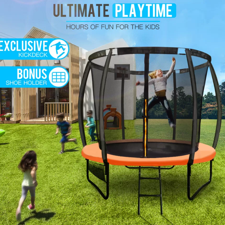 Discount Baby Direct Up-Shot 8ft Round Trampoline Enclosure Safety Net Mat Spring Pad Ladder