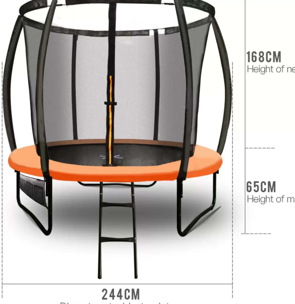 Discount Baby Direct Up-Shot 8ft Round Trampoline Enclosure Safety Net Mat Spring Pad Ladder
