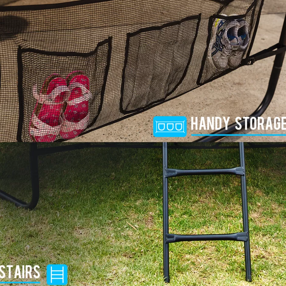 Discount Baby Direct Up-Shot 8ft Round Trampoline Enclosure Safety Net Mat Spring Pad Ladder