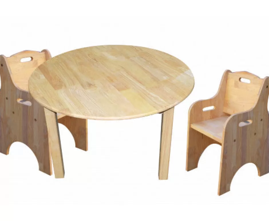 Online Baby Direct Wooden Round Table With 2 Toddler Chairs