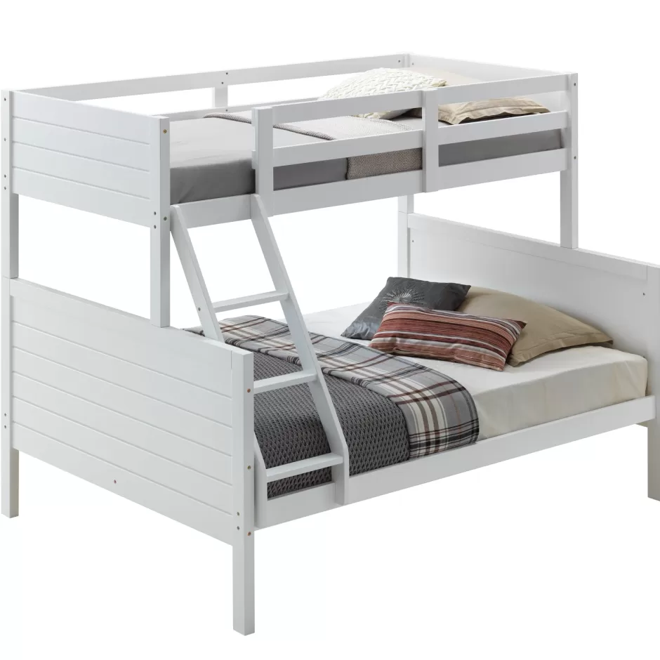 Discount Baby Direct Zinnia Single Double Bunk Bed Frame Rubber Timber Wood Loft Furniture - White
